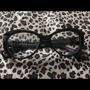 Betsey Johnson Black Grey Leopard Print Eyeglasses